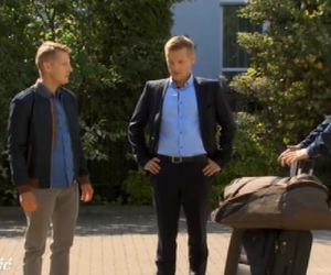 M jak miłość odc. 1089. Piotrek (Marcin Mroczek), Paweł (Rafał Mroczek), Artur (Robert Moskwa)