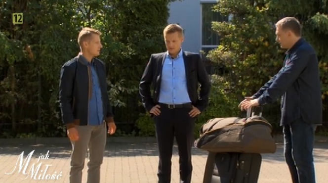 M jak miłość odc. 1089. Piotrek (Marcin Mroczek), Paweł (Rafał Mroczek), Artur (Robert Moskwa)