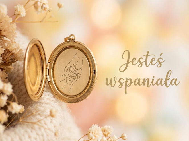 Vintage medalion z dedykacją na Dzień Kobiet