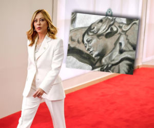 Namalowali Meloni jako anioła w bazylice?! Skandal w Rzymie