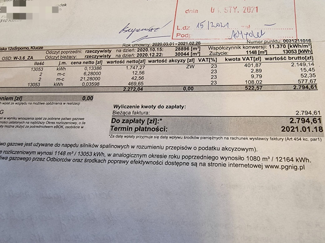 rachunki za gaz 2022 