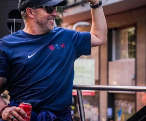Robert Lewandowski i Wojciech Szczęsny na fecie Barcelony