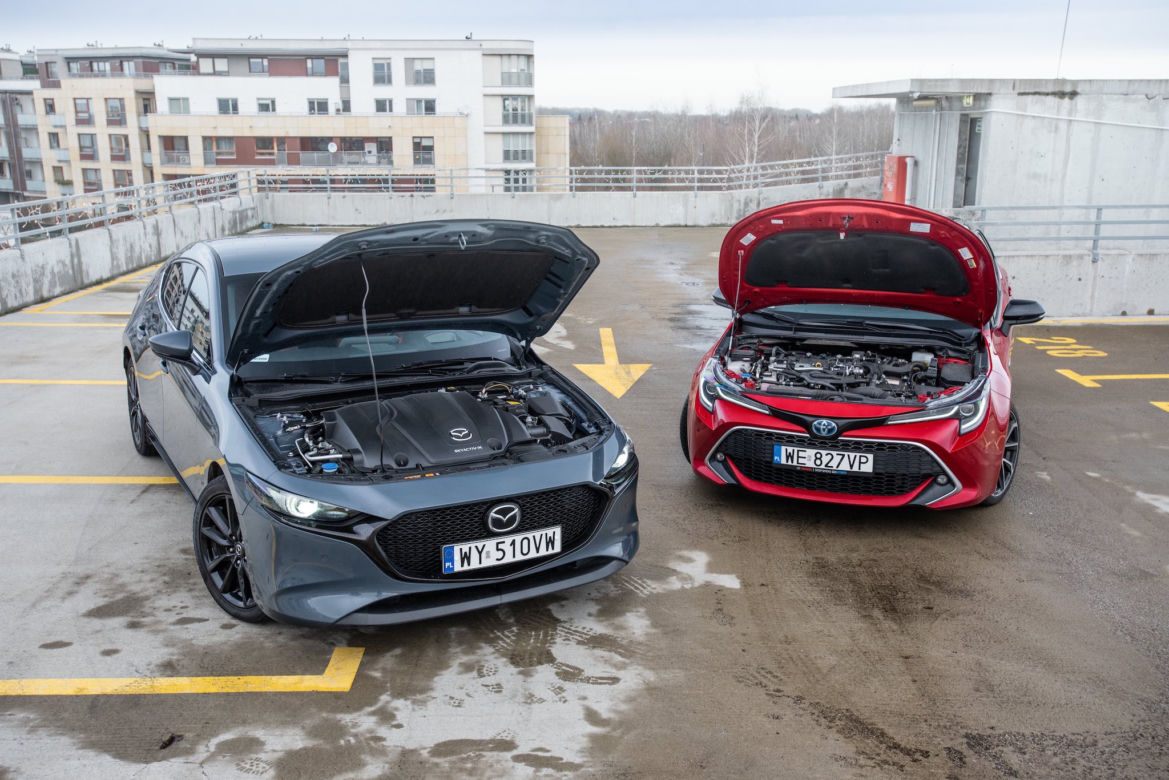 Toyota Corolla 2.0 Hybrid Dynamic Force 184 KM e-CVT vs Mazda 3 Skyactiv-X 180 KM 6MT AWD