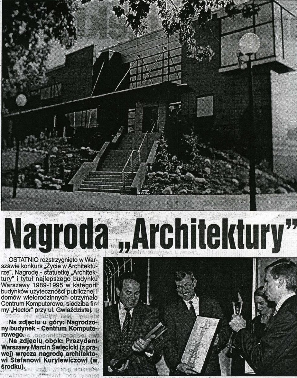 Nagroda „Architektury”,  „Kurier Szczeciński”  nr 12/1996, 17.01.1996