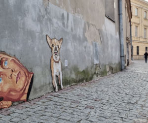 Antywojenna grafika pojawiła się na Starym Mieście w Lublinie