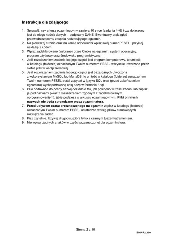 Matura 2025 informatyka rozszerzona - arkusz CKE 14.05.2025 - Formuła 2015