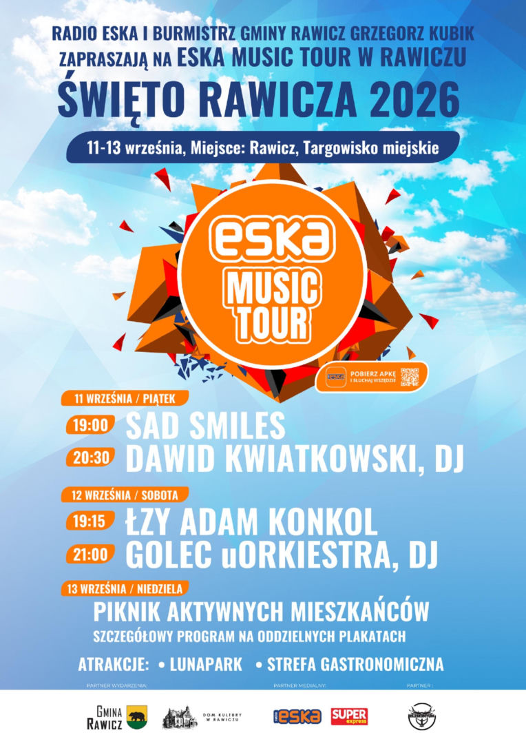 Dawid Kwiatkowski, Łzy Adam Konkol i Golec uOrkiestra w Rawiczu! Wielkie gwiazdy Eska Music Tour już we wrześniu