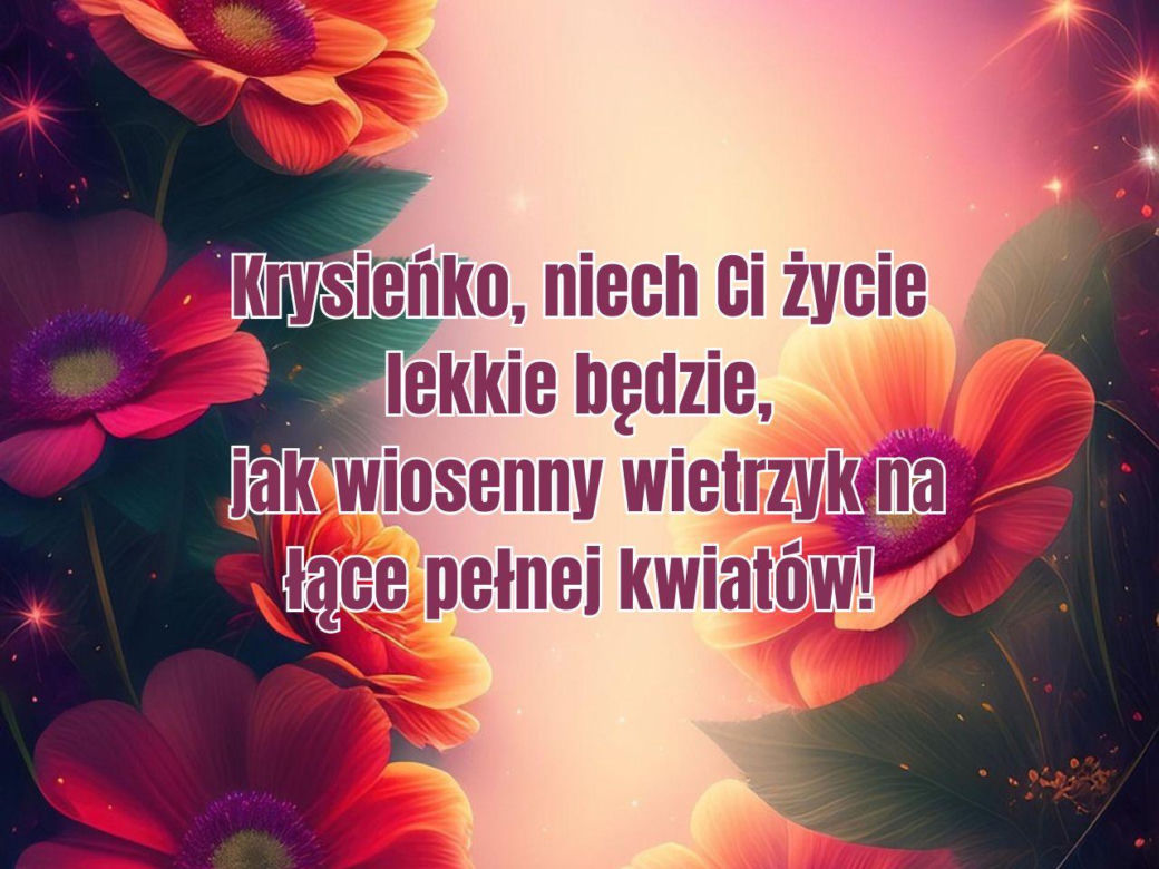 Kartka z życzeniami dla Krystyny na imieniny