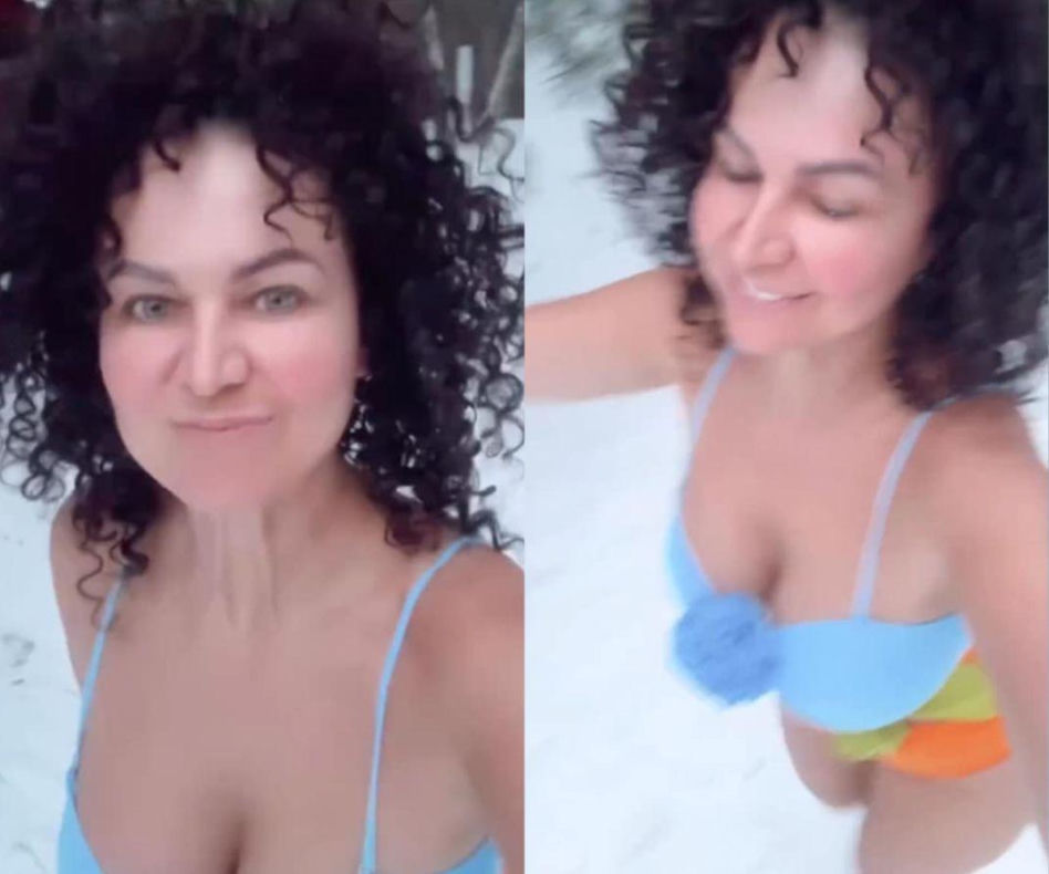 Maja Rutkowski w skąpym bikini biega po śniegu. Tak cieszy się z zimy?