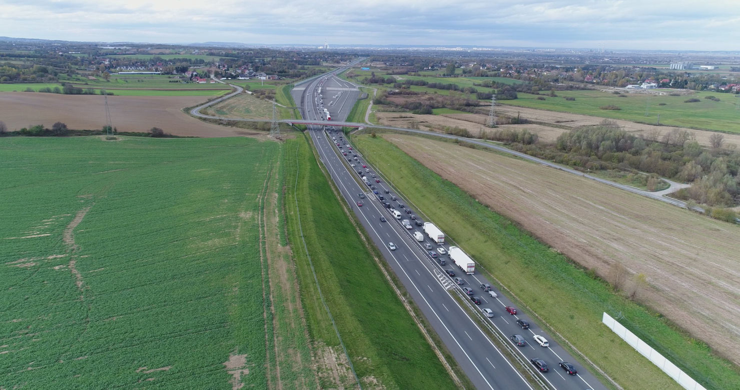 Korek-gigant na autostradzie A4 w Małopolsce