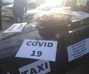Protest taksówkarzy w Bydgoszczy 