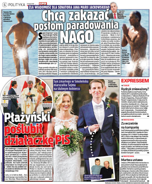Jackowski nago na plaży