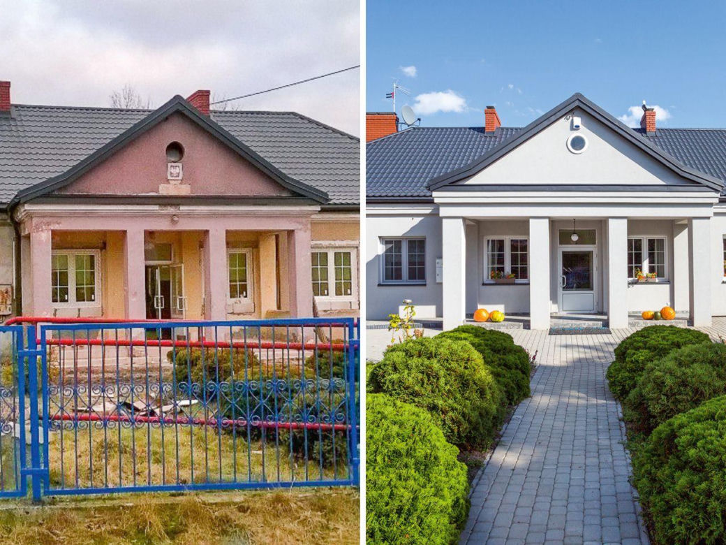 Stara szkoła przerobiona na dom, przed i po