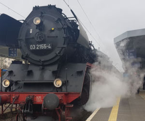 Zabytkowy pociąg na stacji Szczecin Główny