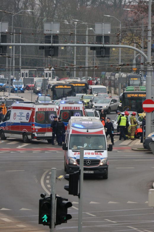 Wypadek na placu Rodła w Szczecinie