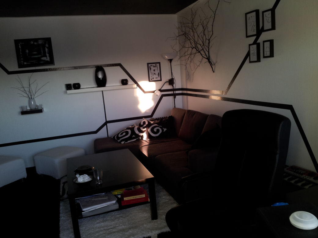 czarno-biały i biało-czarny salon zdjecie nr 1