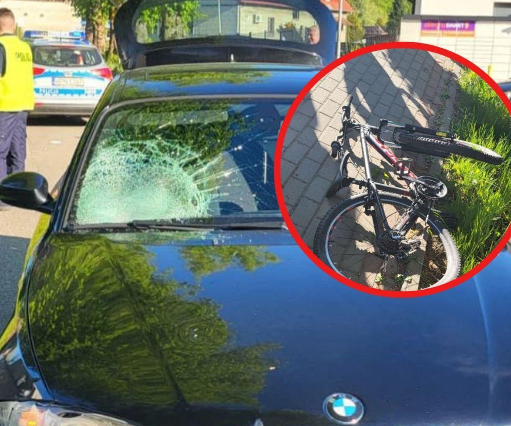 7-latek na rowerze wjechał prosto pod nadjeżdżający samochód. Dziecko trafiło do szpitala