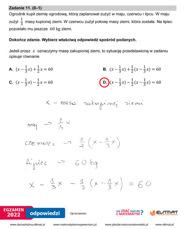 Egzamin ósmoklasisty 2022: Matematyka. ARKUSZ CKE i ODPOWIEDZI [25.05.2022]