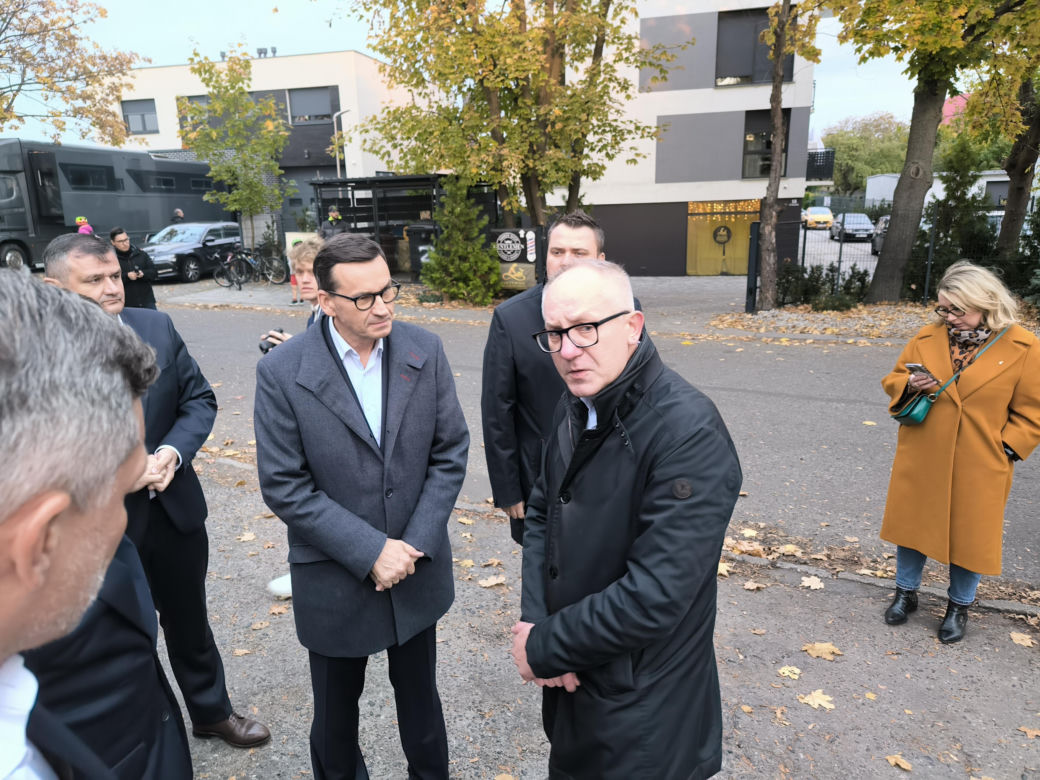 Łukasz Borowiak i Mateusz Morawiecki w Lesznie