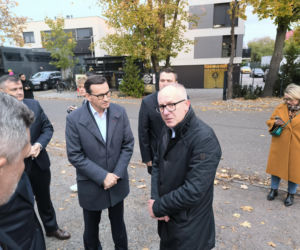 Łukasz Borowiak i Mateusz Morawiecki w Lesznie