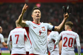 Mecz Polska - Albania. Gol Lewandowskiego