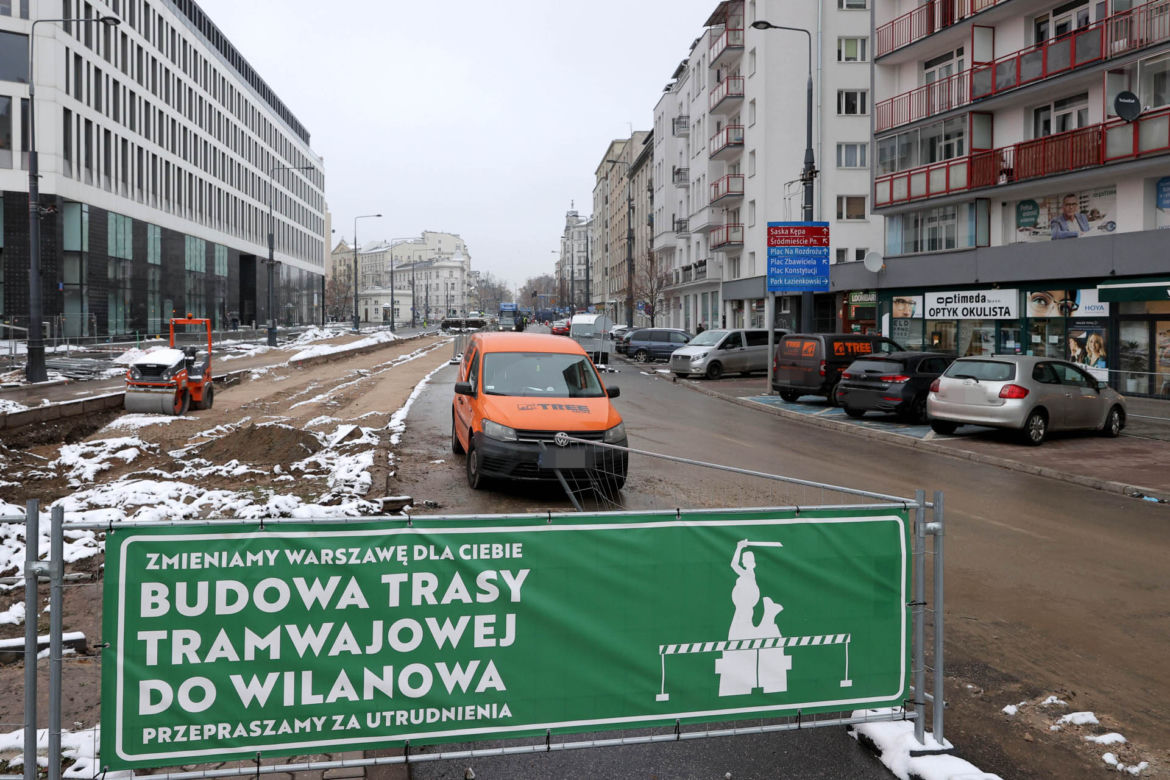 Budowa tramwaju na Wilanów opóźniona. Sprzeczne tłumaczenia inwestora i wykonawcy 