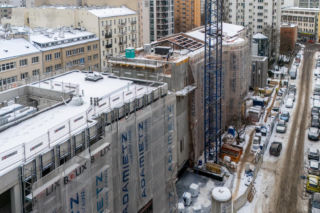 Muzeum Getta Warszawskiego - zima nie zatrzymała prac na budowie. Zobaczcie styczniowy plac budowy