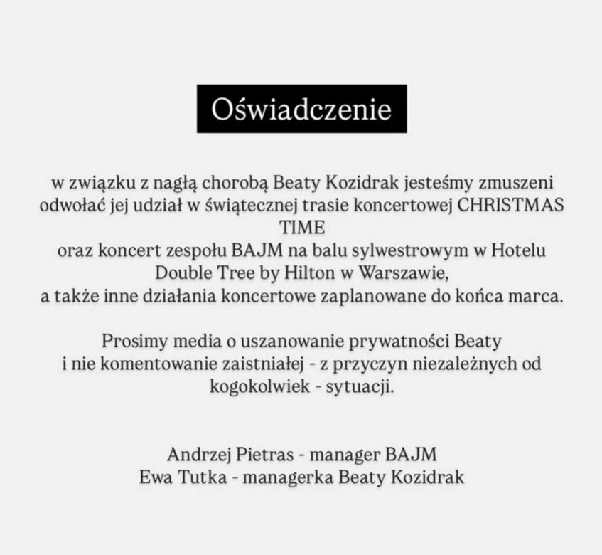 Beata Kozdrak wydawał pilny komunikat. Szokujące!