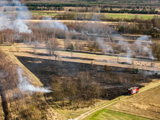 Pożary traw w Świętokrzyskiem