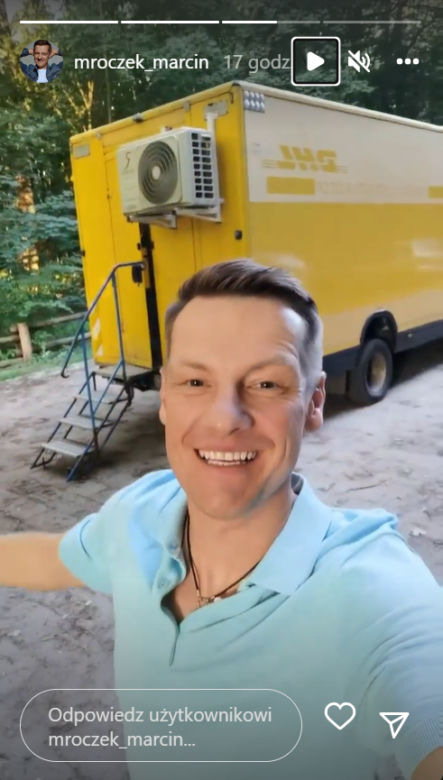 M jak miłość. Marcin Mroczek (Piotrek) na planie