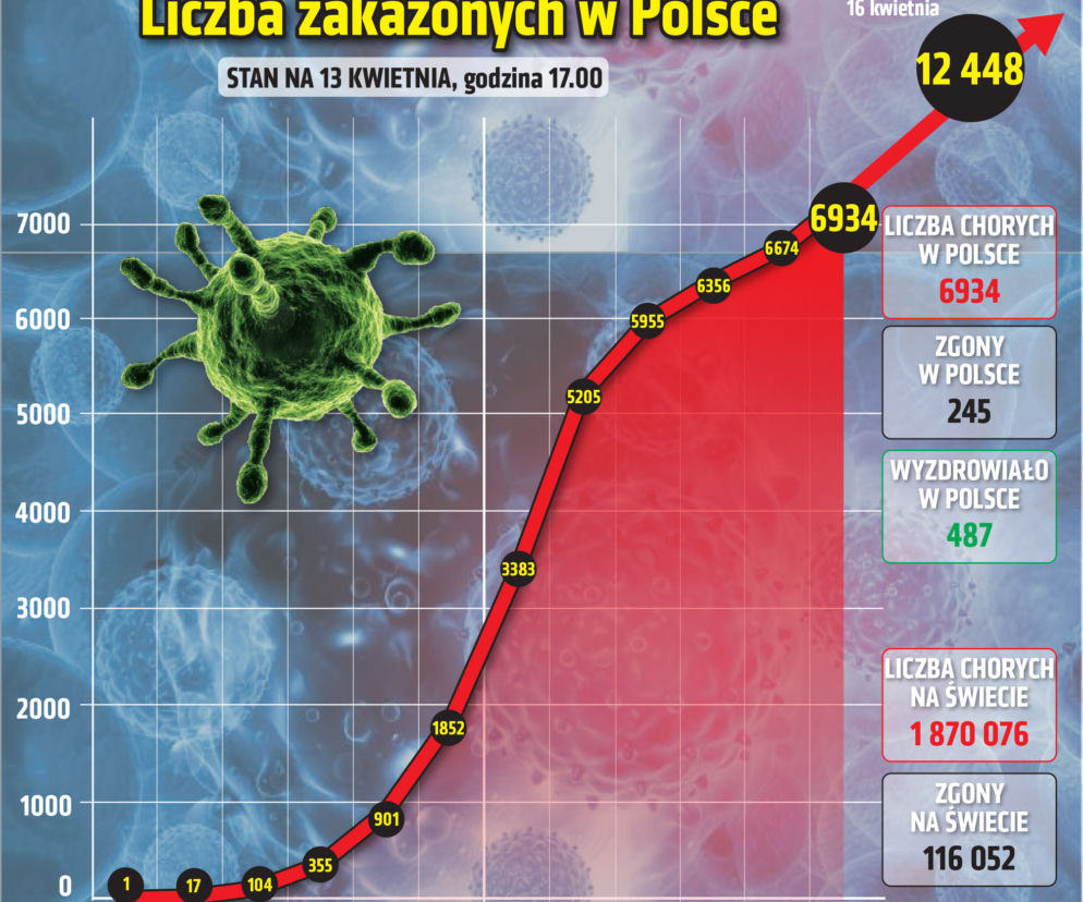 Koronawirus - 13.04.2020 - zobacz najnowsze wykresy