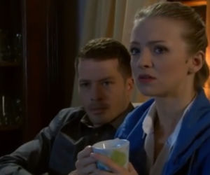 M jak miłość odc. 1082. Joanna (Barbara Kurdej-Szatan), Tomek (Andrzej Młynarczyk)