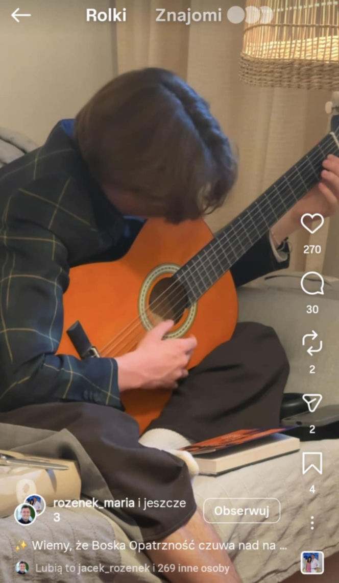 Jacek Rozenek - święta z żoną i synami