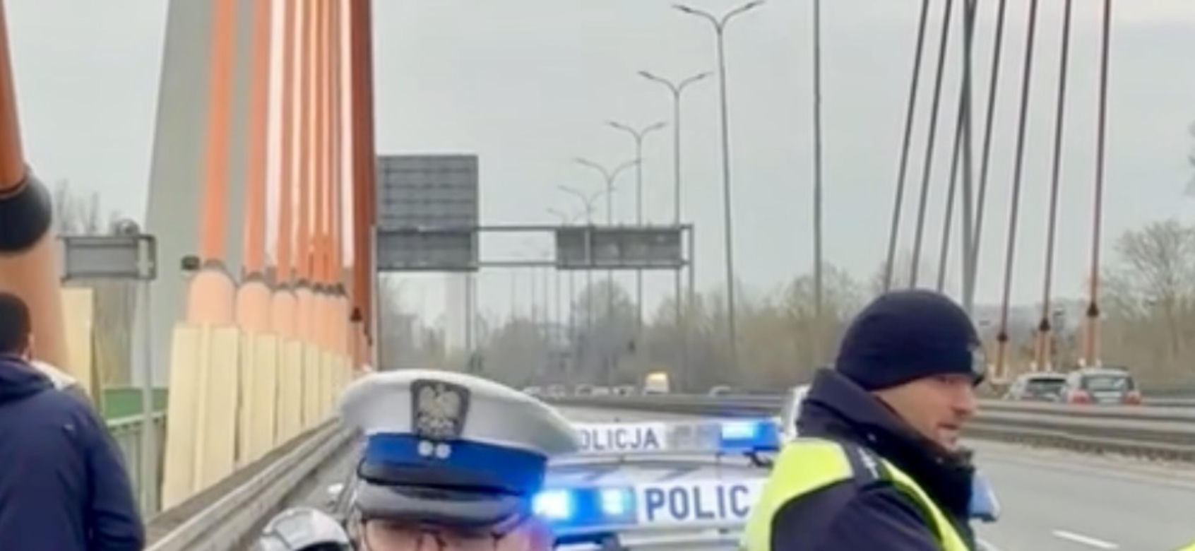 Problematyczny kierowca na Moście Siekierkowskim 11.04.2026