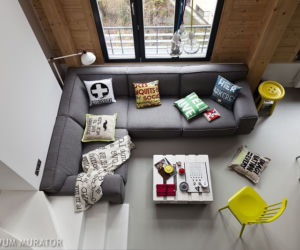Salon w stylu loftu