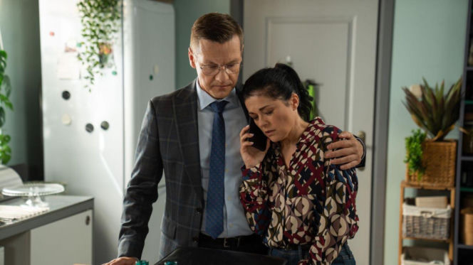 M jak miłość odc. 1893. Kinga (Katarzyna Cichopek), Piotrek (Marcin Mroczek)