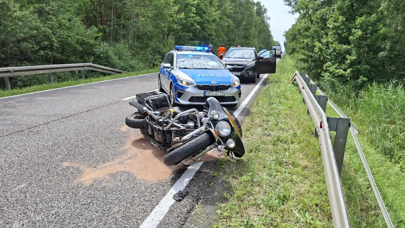 Wypadek w Krynkach, w Gminie Brody. Ranny motocyklista w szpitalu
