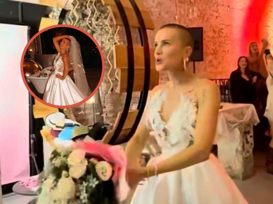 Maffashion w sukni ślubnej na imprezie urodzinowej