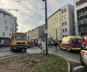 Wykolejenie tramwaju na ulicy Parkowej w Szczecinie
