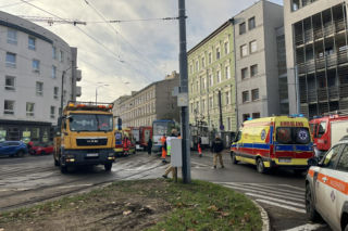 Wykolejenie tramwaju na ulicy Parkowej w Szczecinie