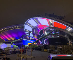 Scena Sylwestra z Dwójką 2025 w Katowicach w czasie próby świateł