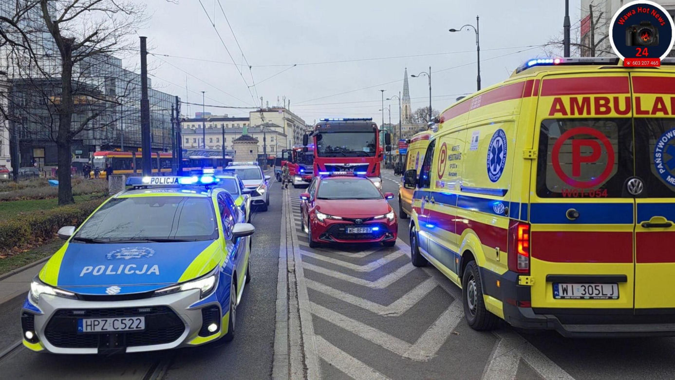 Zderzenie tramwajów i autobusu w Warszawie 18.11.2025