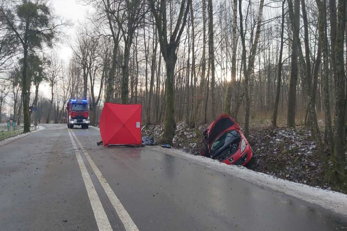 Pomorska Wieś. Kierująca wjechała w drzewo, dwóch pasażerów zginęło