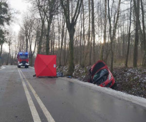 Pomorska Wieś. Kierująca wjechała w drzewo, dwóch pasażerów zginęło