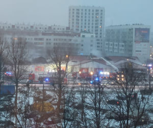 Gigantyczny pożar Lidla na Bielanach