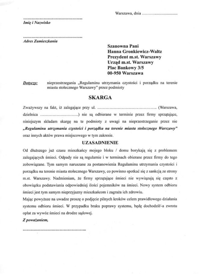 Załóż skargę na śmieciową firmę