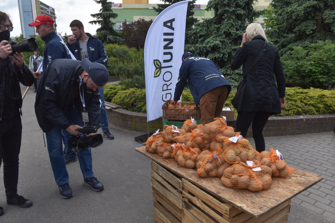 Nietypowy protest Agrounii. Rolnicy rozdawali ziemniaki w Toruniu