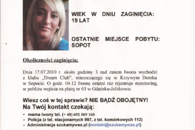 Iwona Wieczorek, zaginięcie Iwony Wieczorek