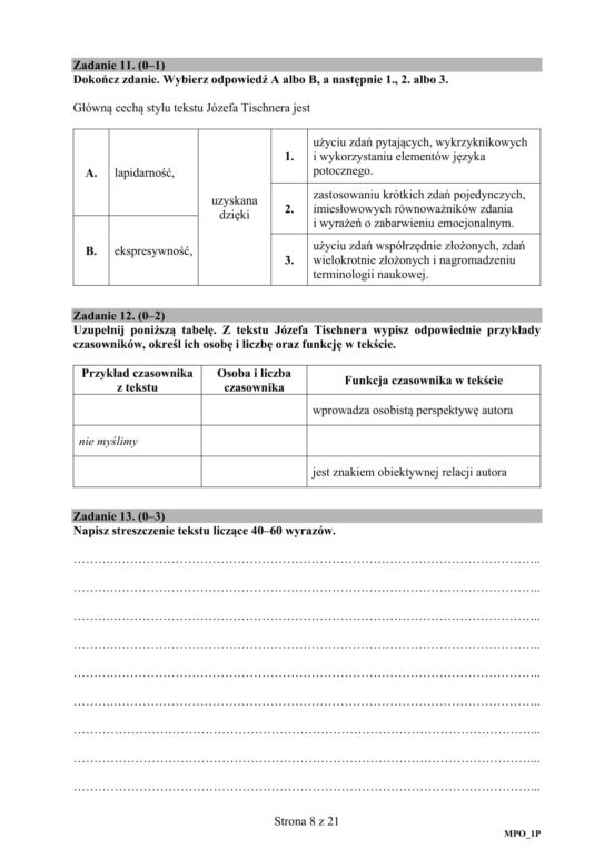 ARKUSZE CKE - Matura j.polski - poziom podstawowy 8.06.2020