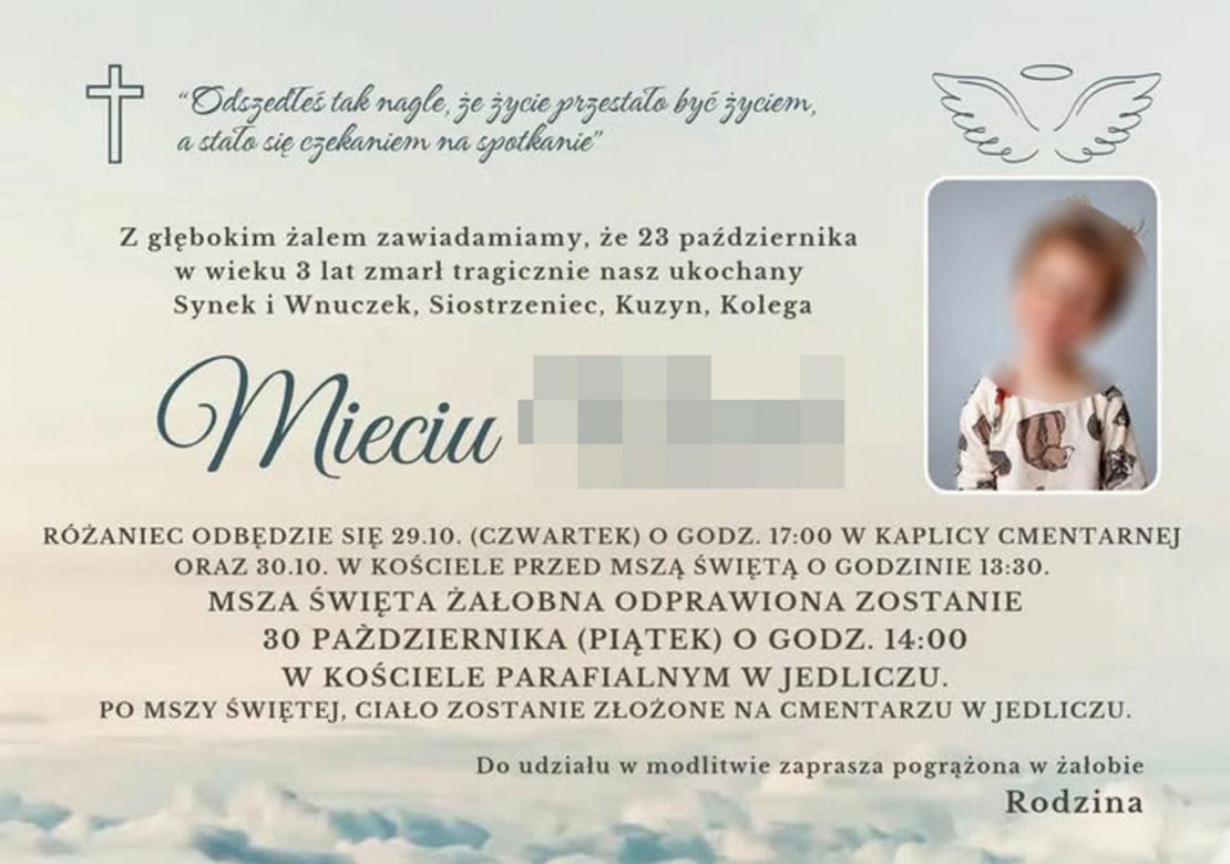 Pożegnanie Miecia. 3-latek zginął w wypadku